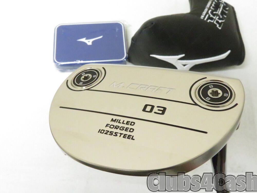 MIZUNO OMOI MCraft 03 Putter White Satin 35" +Cover & Weight Kit