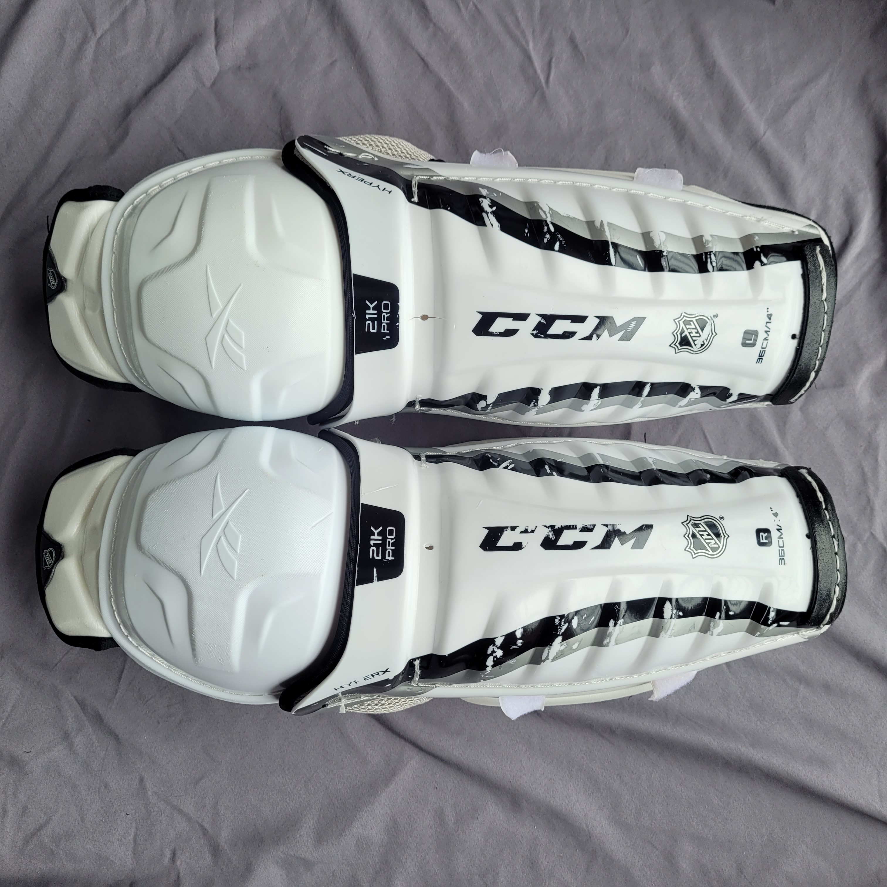 CCM 21K Pro 14" pro stock shin pads SidelineSwap