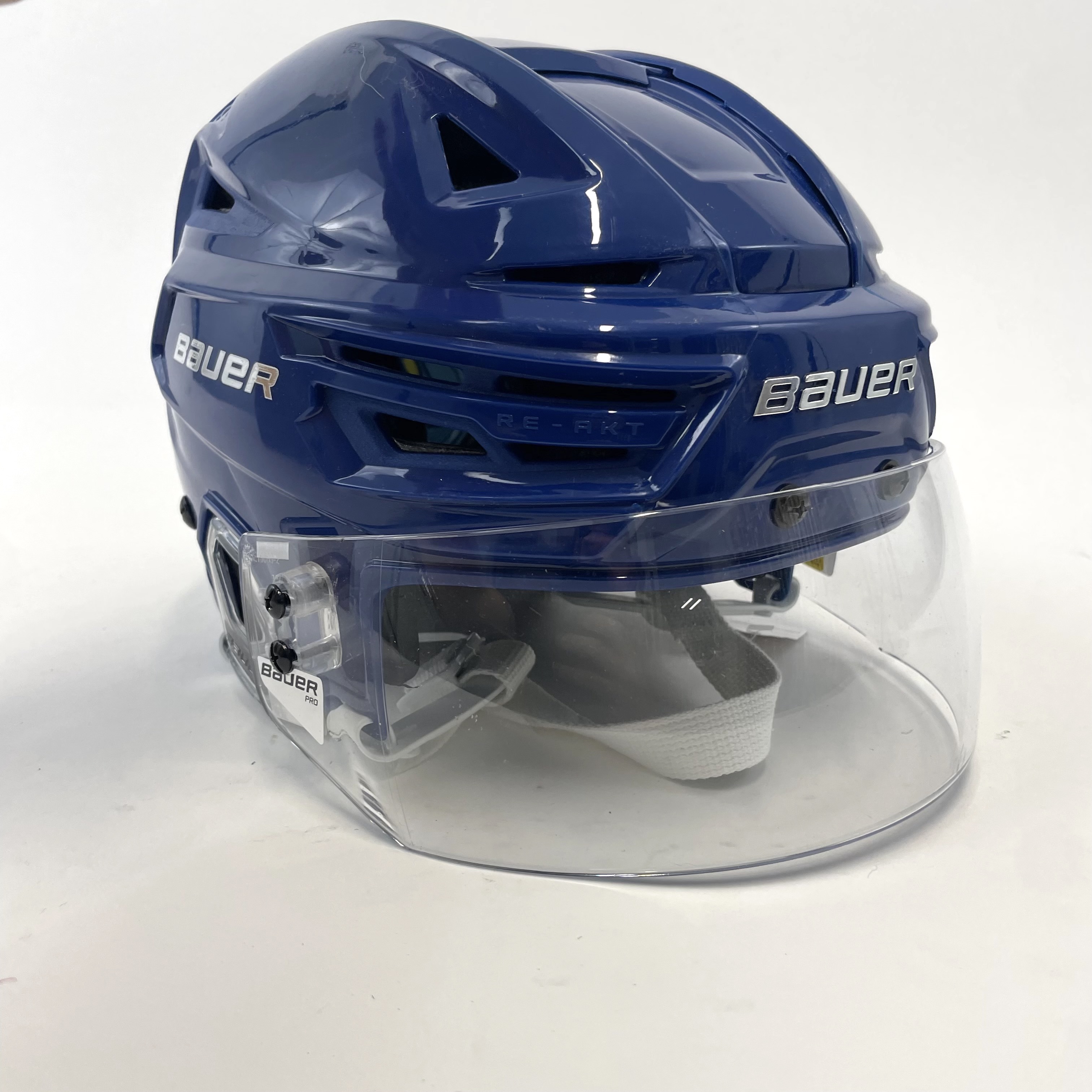 Used Royal Blue Bauer ReAkt 150 Helmet with Bauer Pro Visor Senior