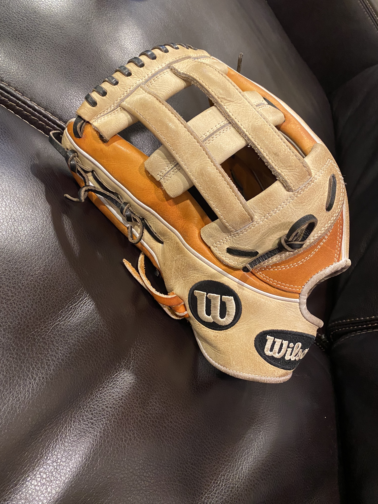 12.75 Wilson A2K Left Handed Used Outfield Glove SidelineSwap