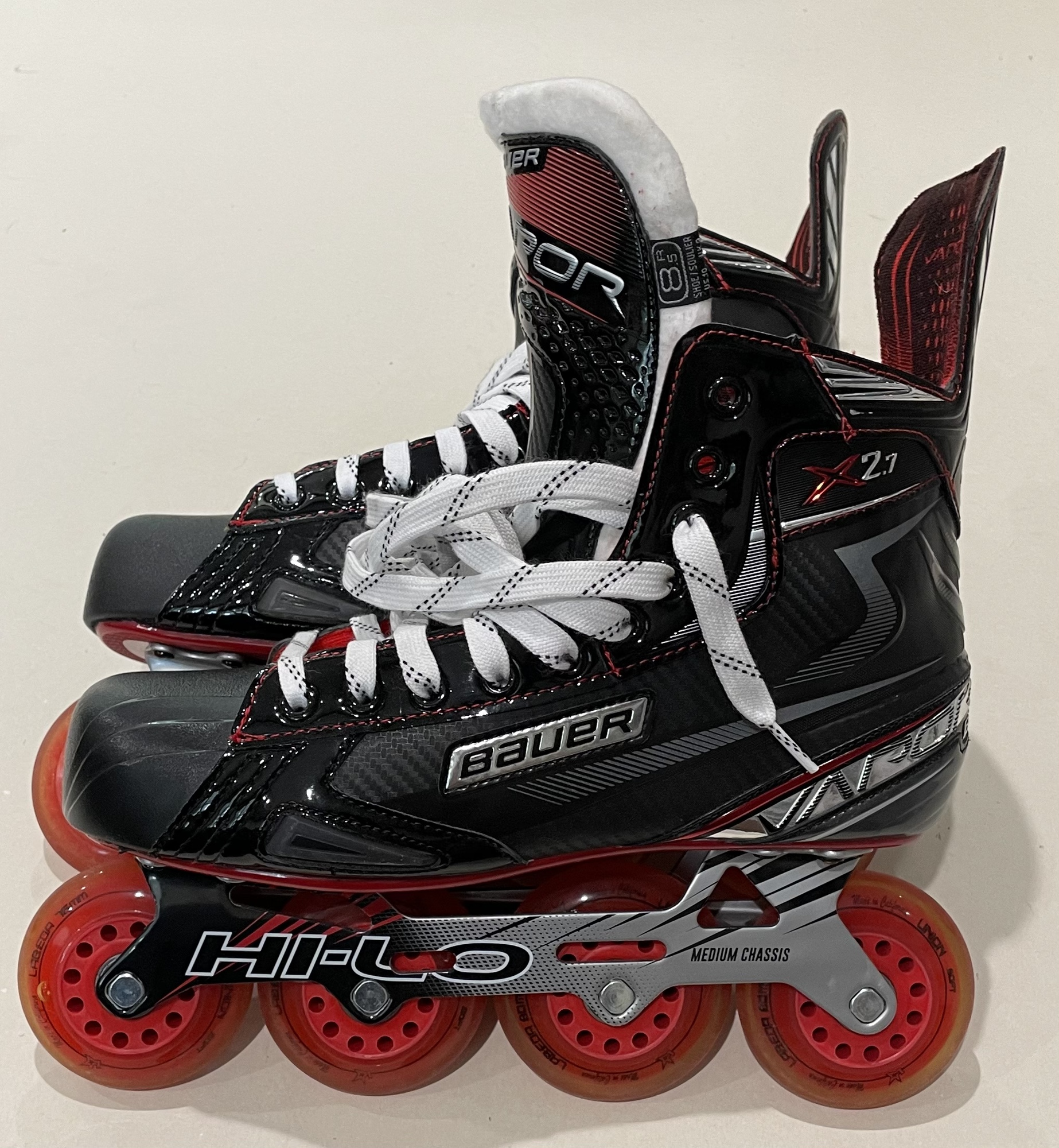 Used Bauer Regular Width Size 8.5 Vapor X2.7R Inline Skates SidelineSwap