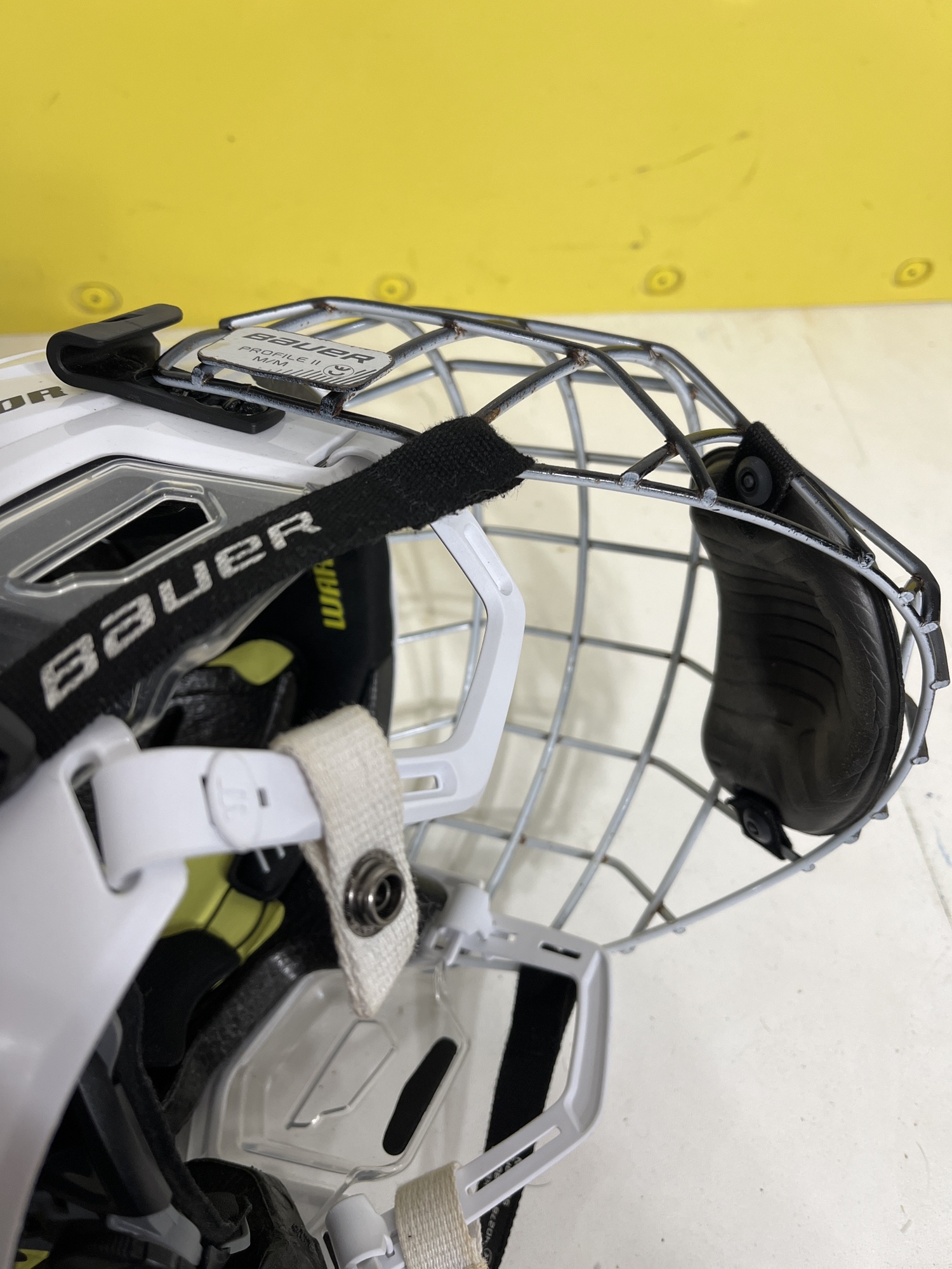 Used Large Warrior Alpha One Pro Helmet W/ Bauer Cage SidelineSwap