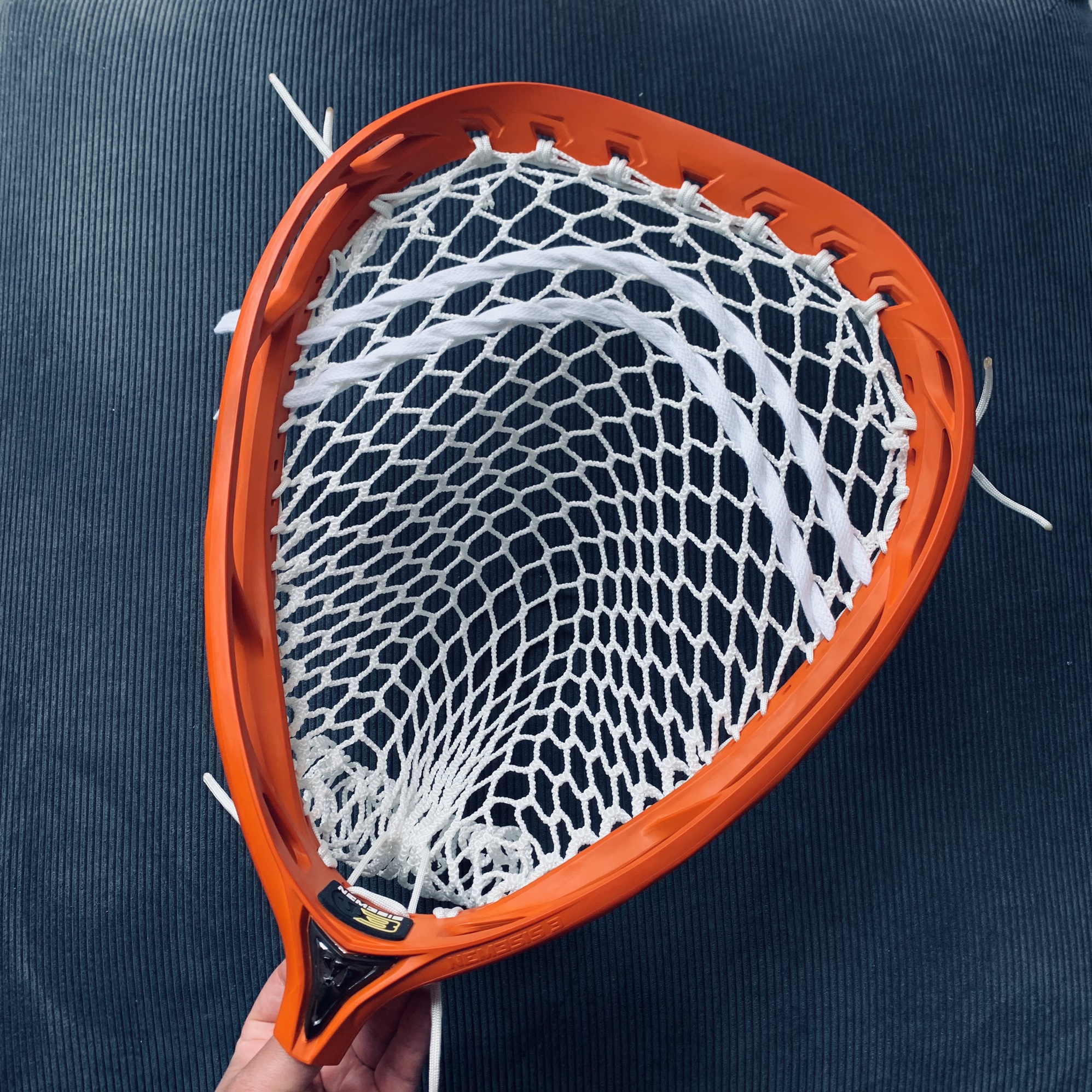 Warrior Nemesis 3 w/ 12D The Mesh Dynasty Goalie Head Nemi III Orange SidelineSwap