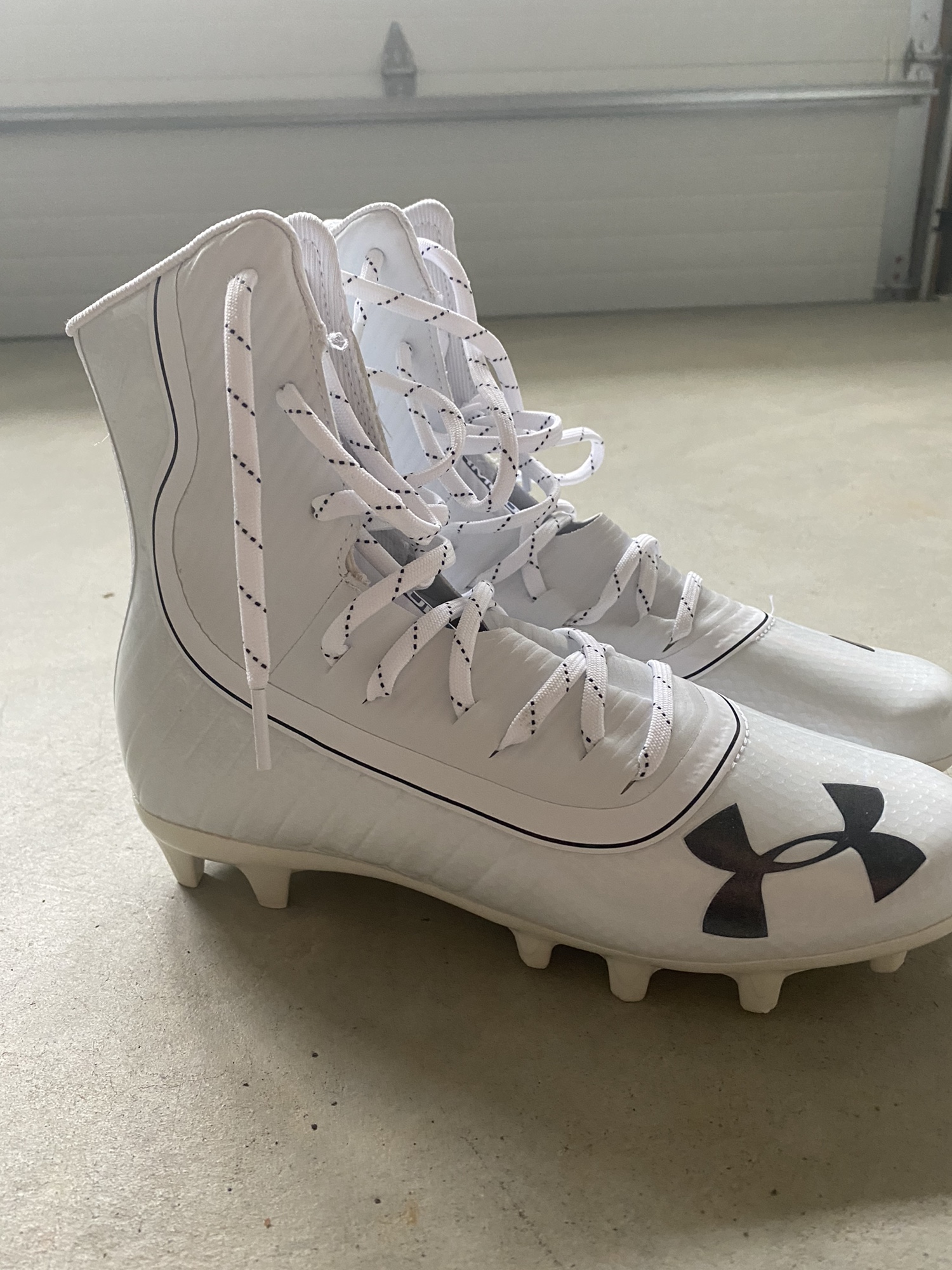 Brand New Under Armour Lacrosse Cleat. High top, All white. SidelineSwap