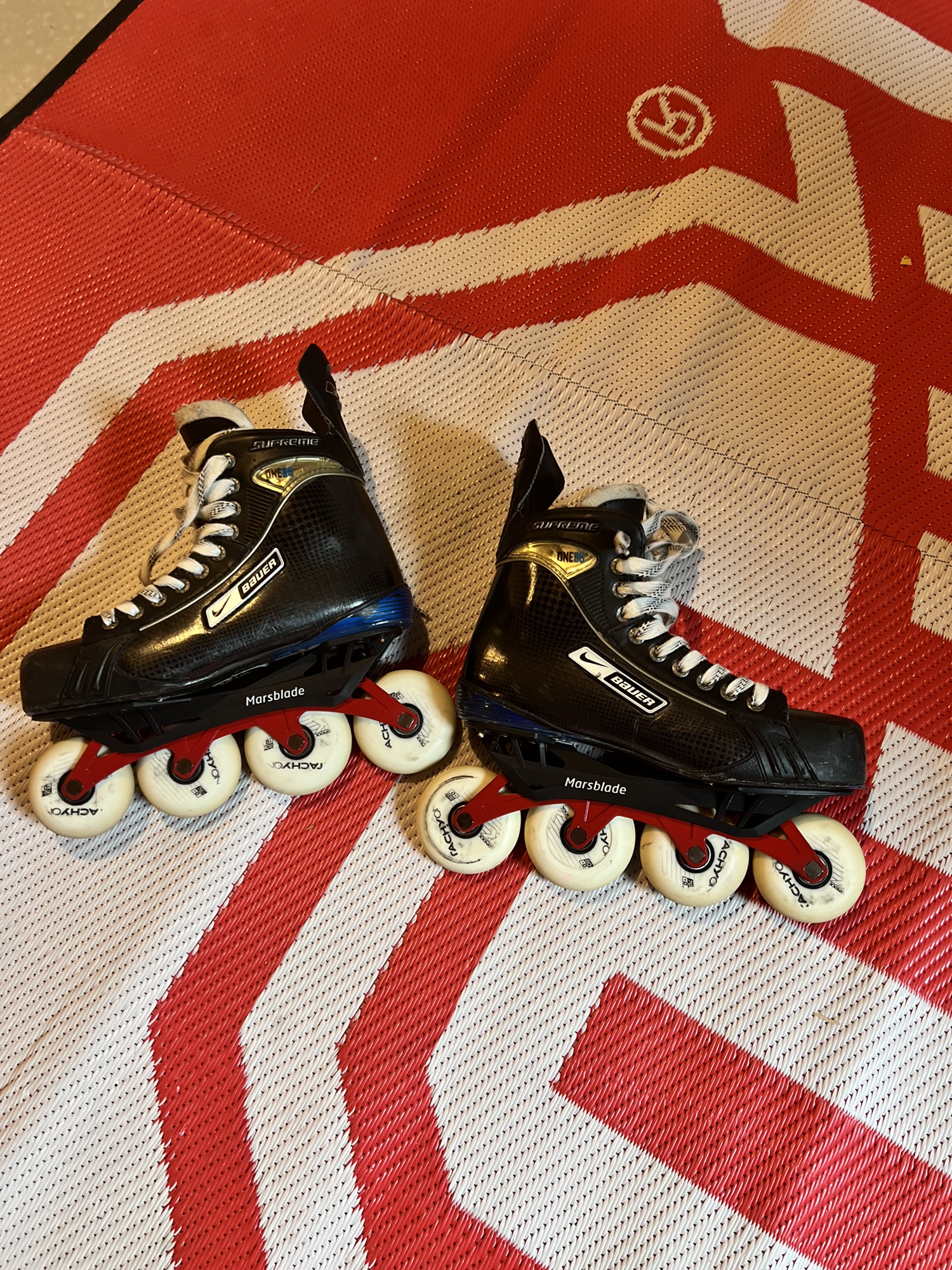 Nike Bauer One 95 Inline Hockey skate with Marsblade R1 (Custom Red