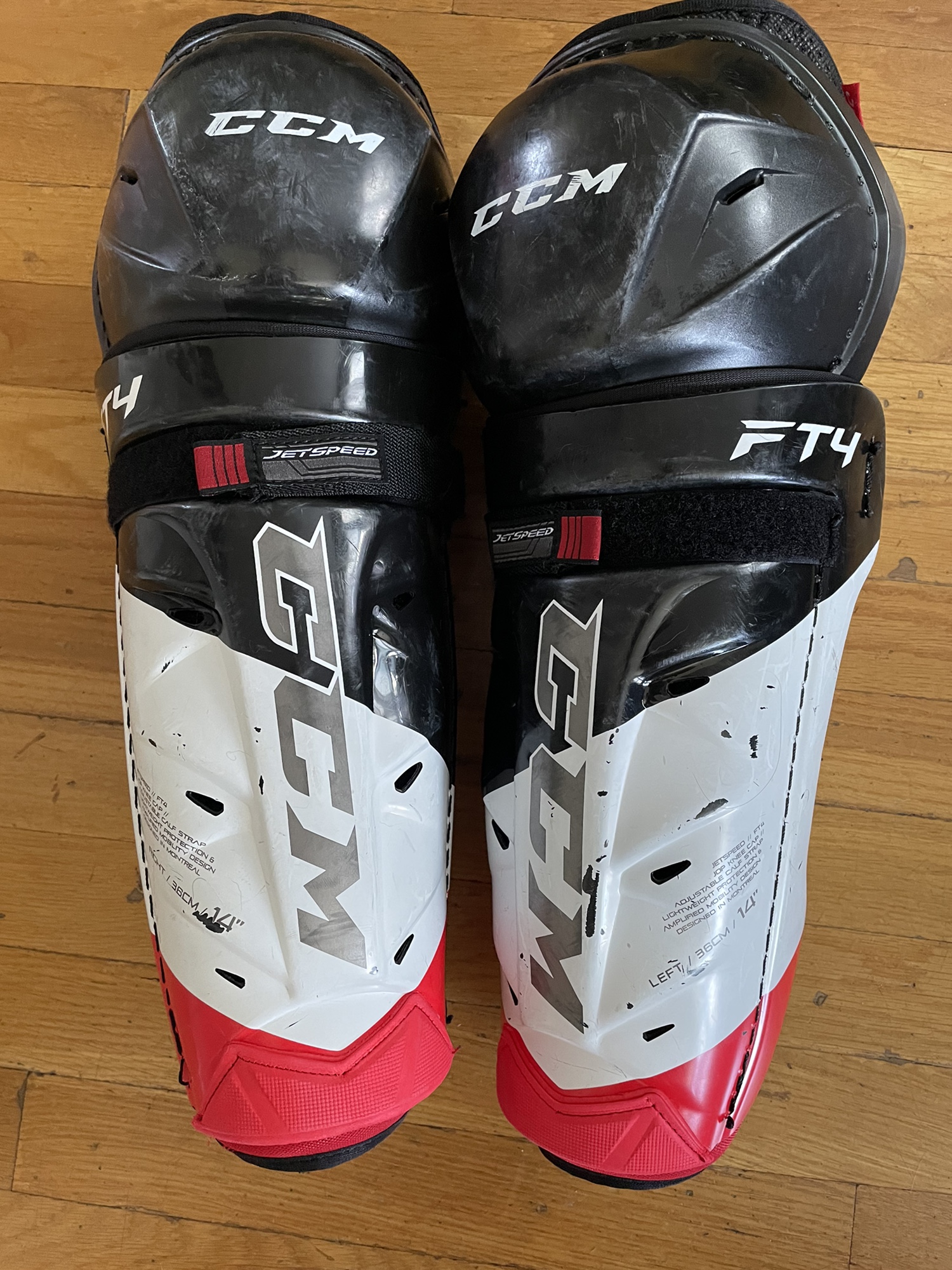 CCM JETSPEED FT4 HOCKEY SHIN GUARDS SENIOR SidelineSwap