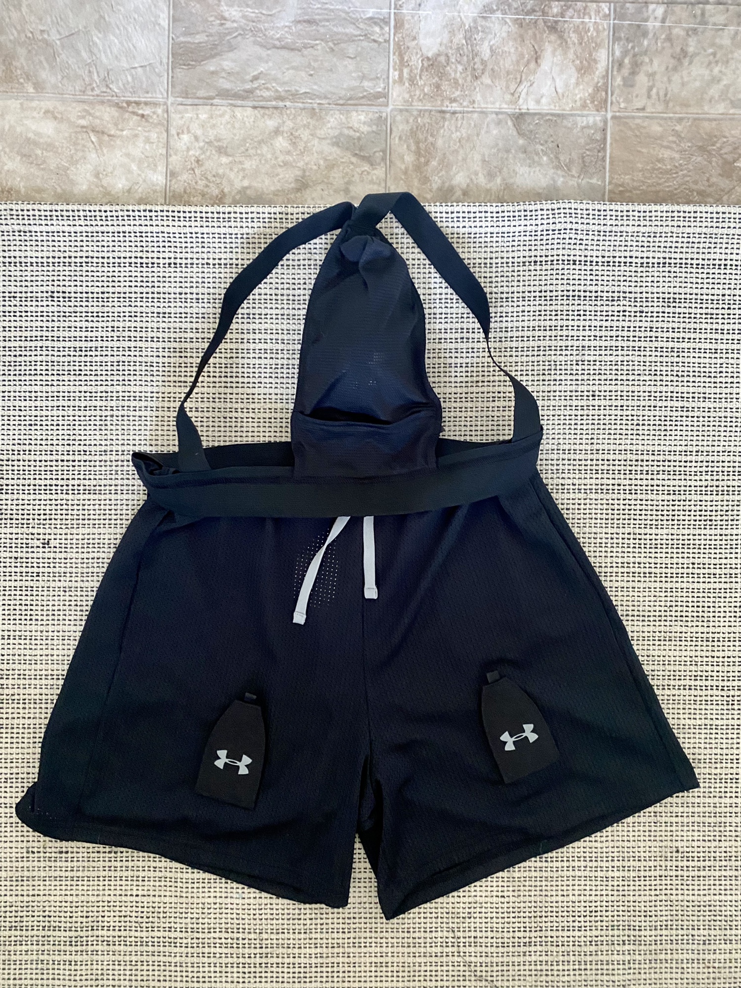 Under Armour jockstrap built into mesh shorts adult small medium