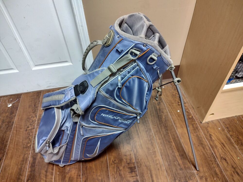 Nike Xtreme Sport Dual Strap Golf Stand Bag Blue/Gray/Yellow w Raincover SidelineSwap
