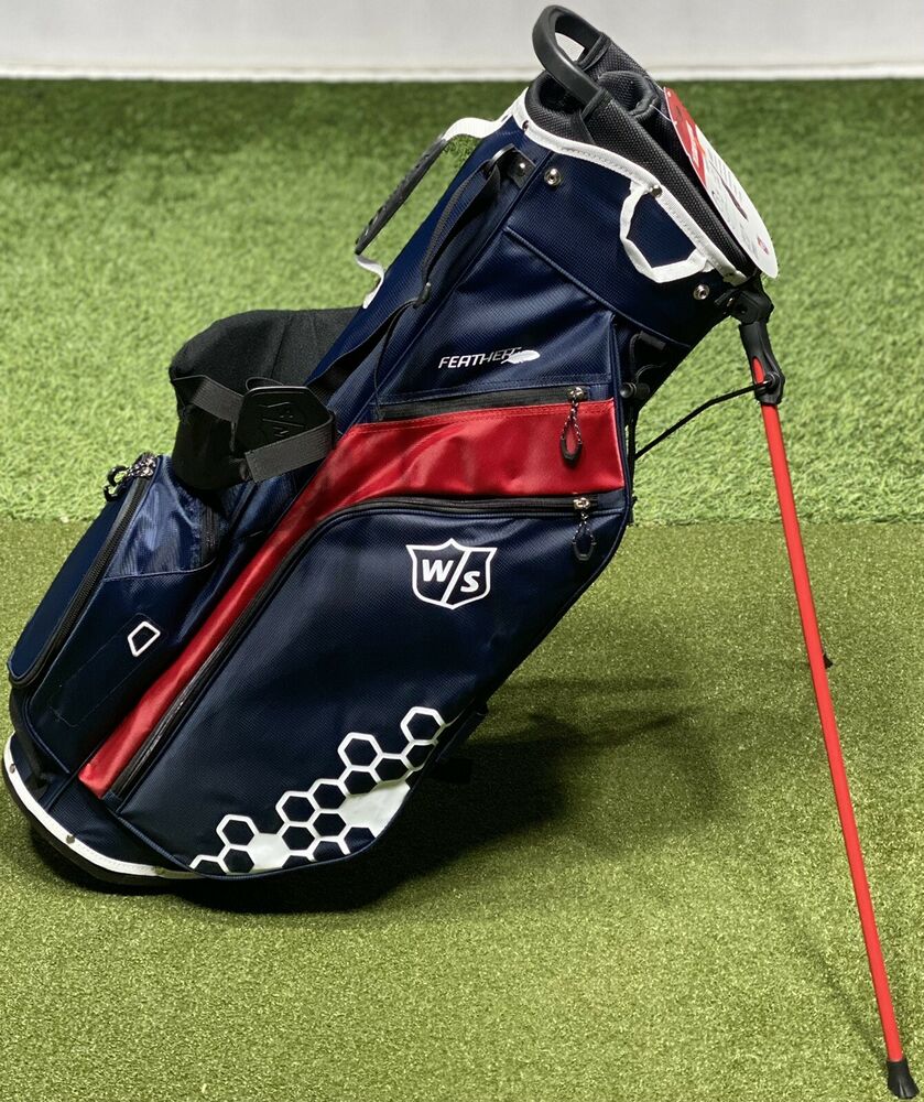Wilson Staff Feather Lightweight Carry Stand Golf Bag Navy/Red 5Way