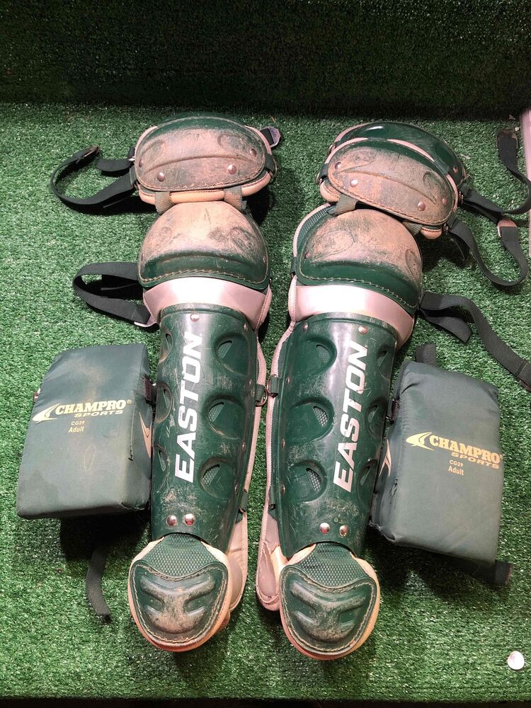 Green Easton 14" Catcher's Shin Guards SidelineSwap