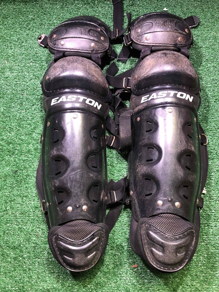 Black Easton 12.75" Catcher's Shin Guards SidelineSwap