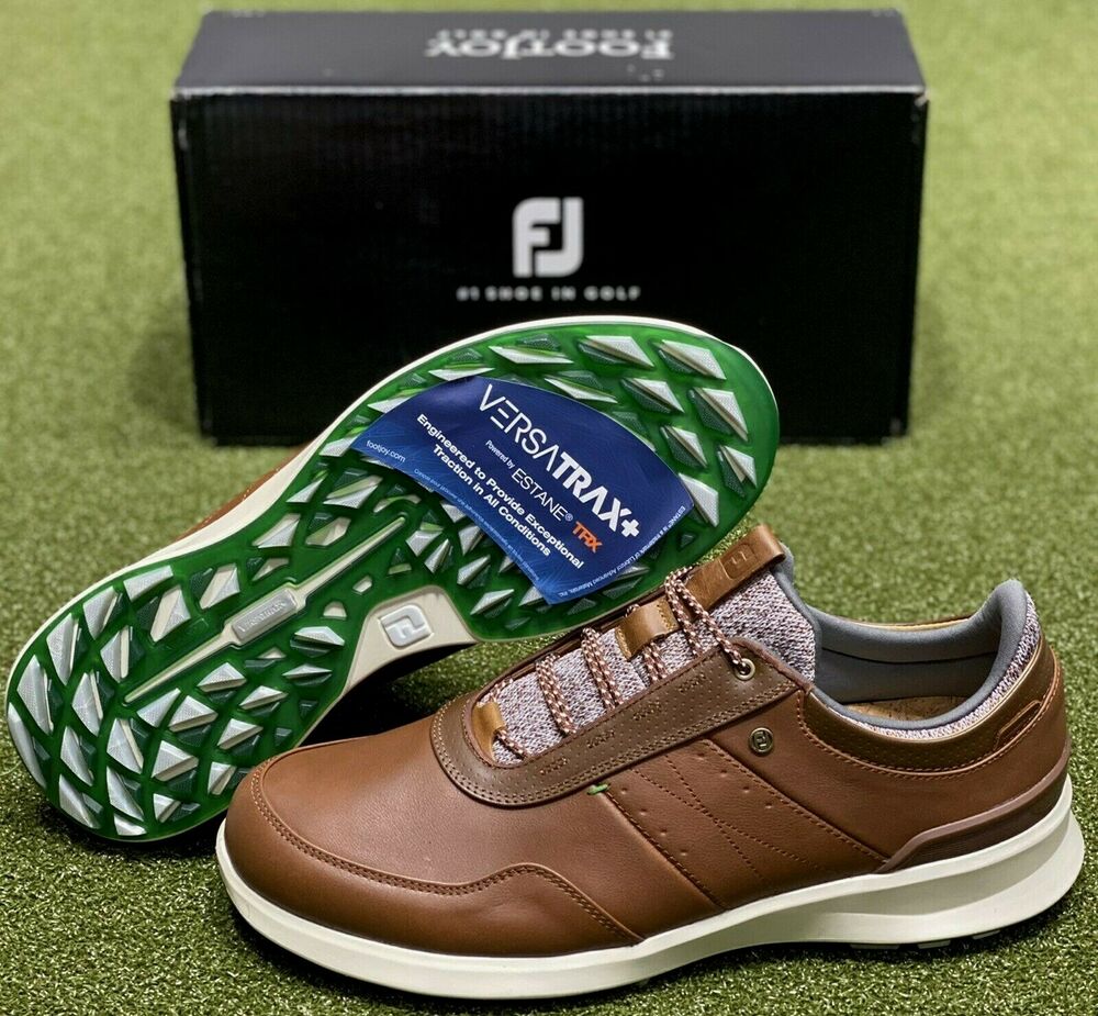 FootJoy Stratos Men's Leather Golf Shoes 50065 Brown 9.5 Medium (D) New