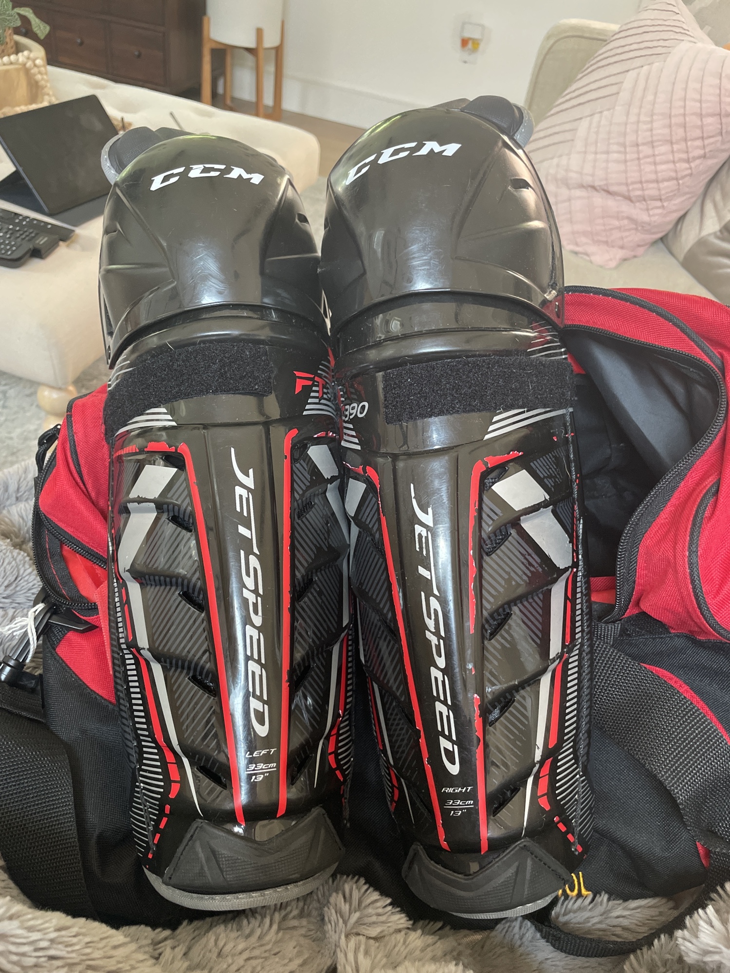 CCM JetSpeed FT390 Shin Pads SidelineSwap