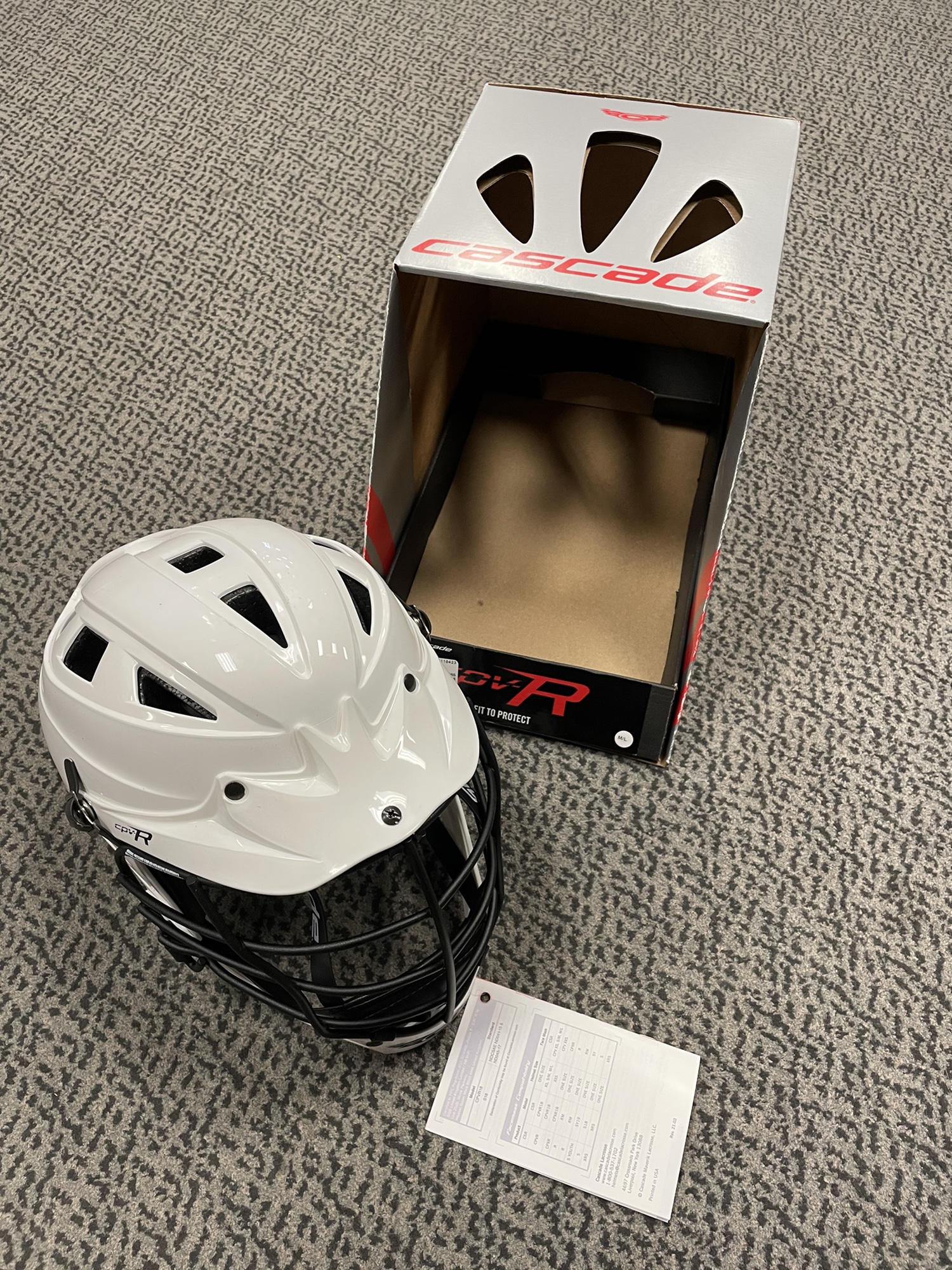 Cascade CPVR White Med/Large lacrosse helmet SidelineSwap