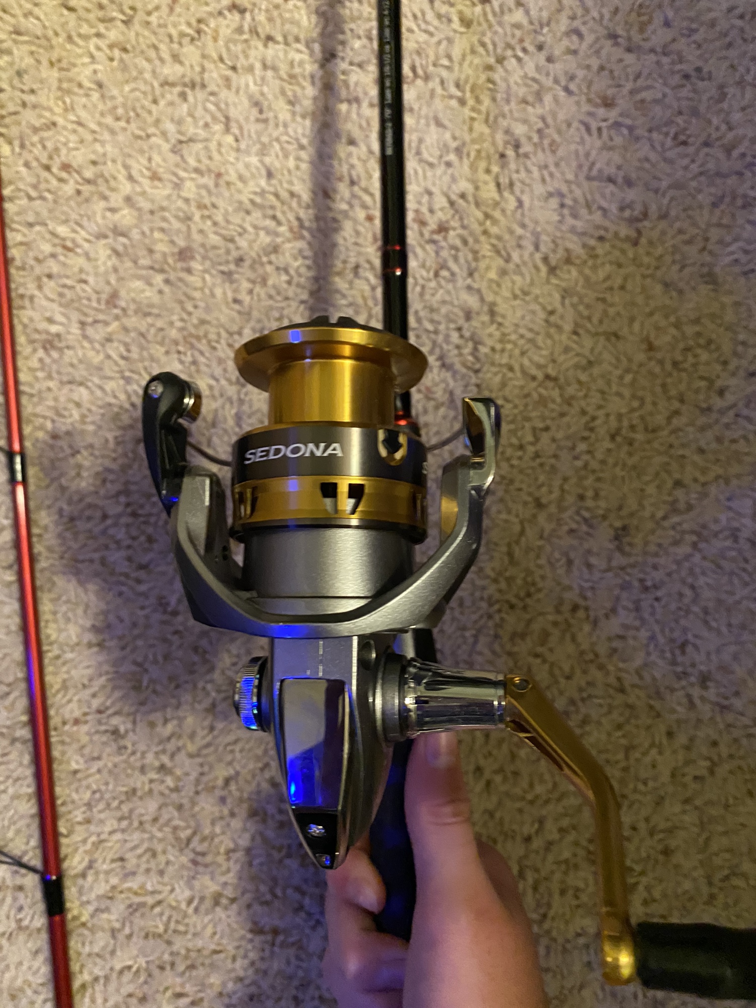 Shimano Sedona Bass pro shops XPS Bionic blade spinning rod and reel