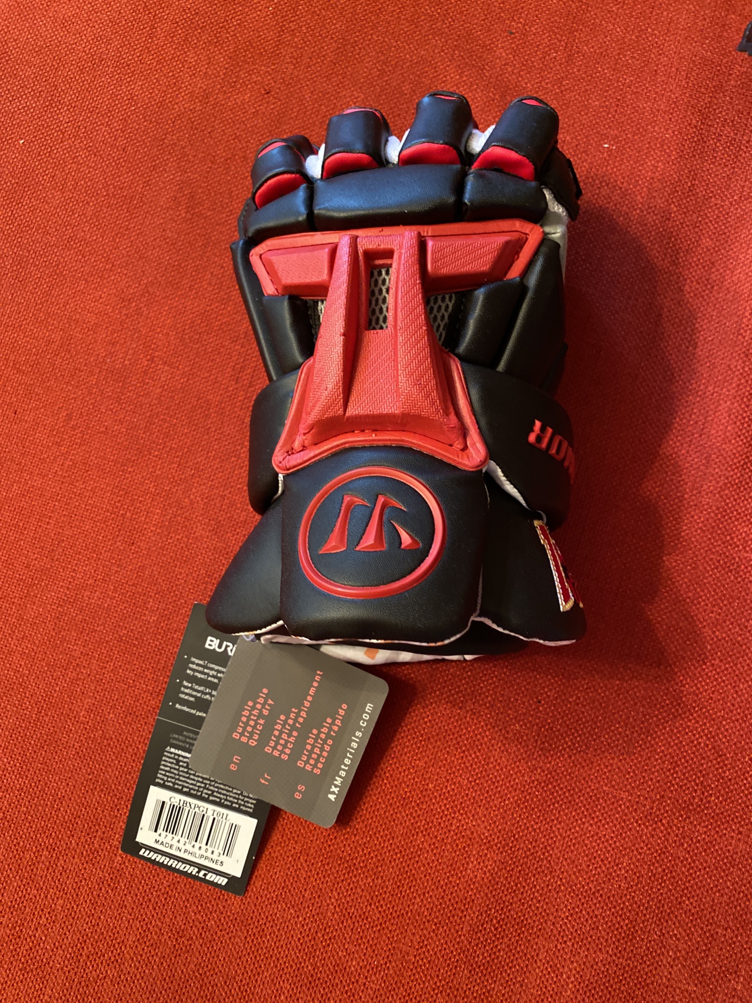 Warrior Burn XP Lacrosse Gloves Customized SidelineSwap