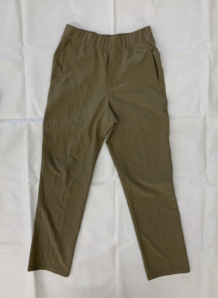 DSG Men's Commuter Pants Elastic Waist Pull On Casual Pants S Brown