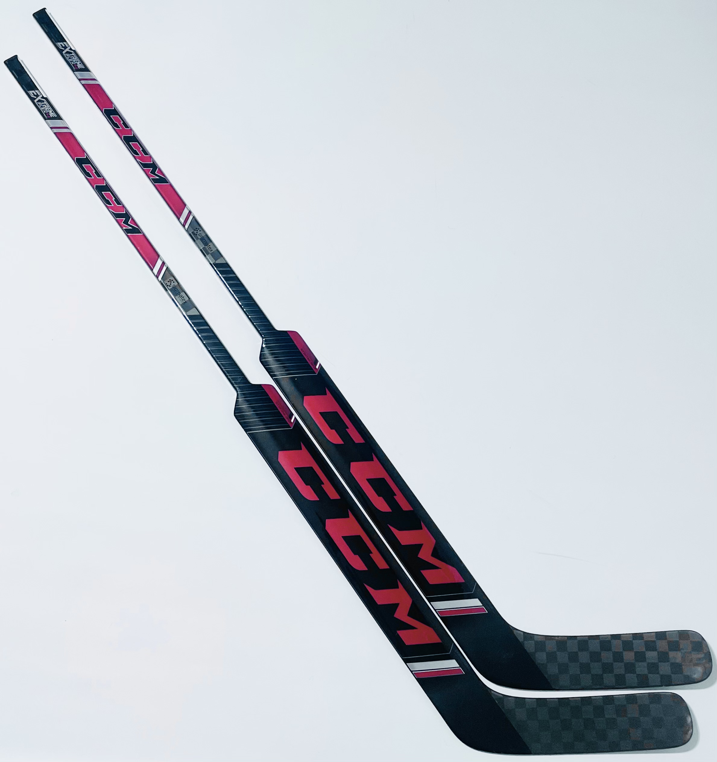 New 2 Pack Custom Black/Red CCM Eflex 4 Goalie Hockey Sticks29" Paddle (As Measured) SidelineSwap