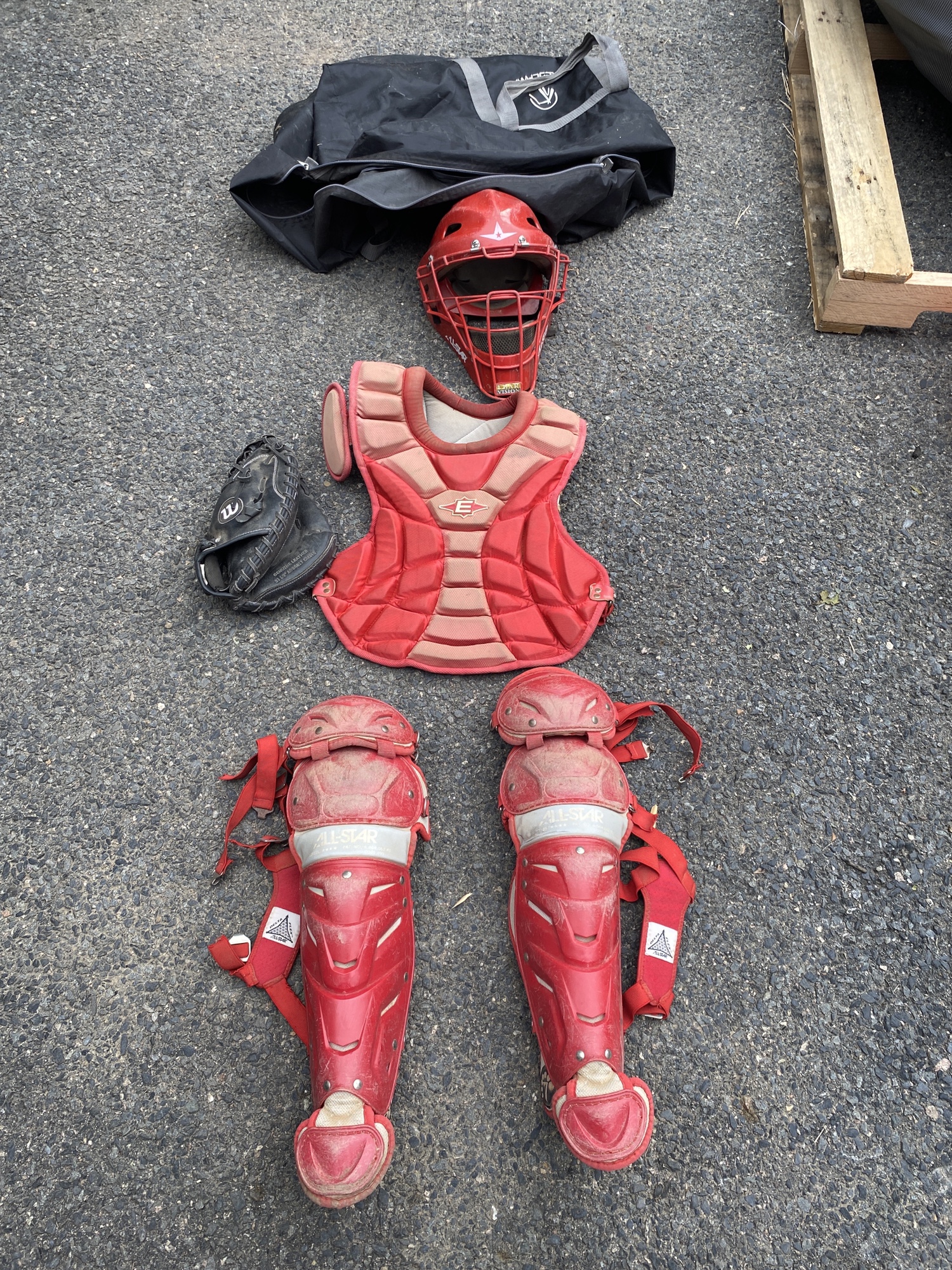 All Star Catchers Set With Easton Chest Protecter And Wilson Glove
