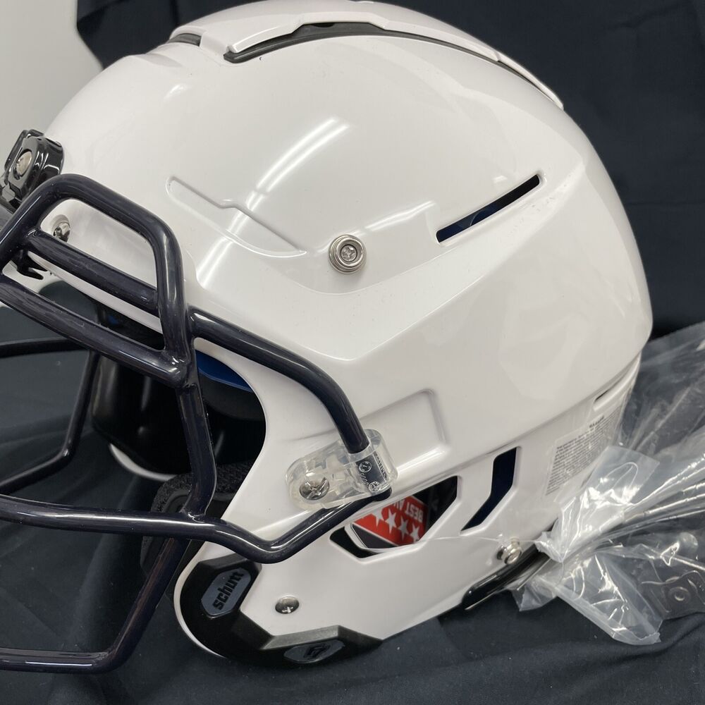 2022 Schutt F7 VTD Collegiate XLG+ Helmet White w/ F5 Navy Blue ROPOSW