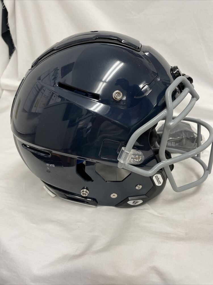 2022 Schutt F7 VTD Collegiate LG Helmet Navy Blue w/ F5 Lt Gray ROPOSW