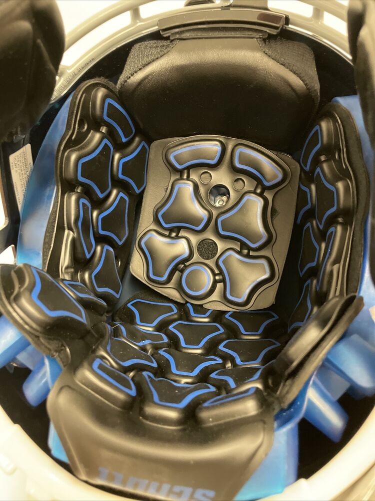 2022 Schutt F7 VTD Collegiate LG Helmet Navy Blue w/ F5 Lt Gray ROPOSW