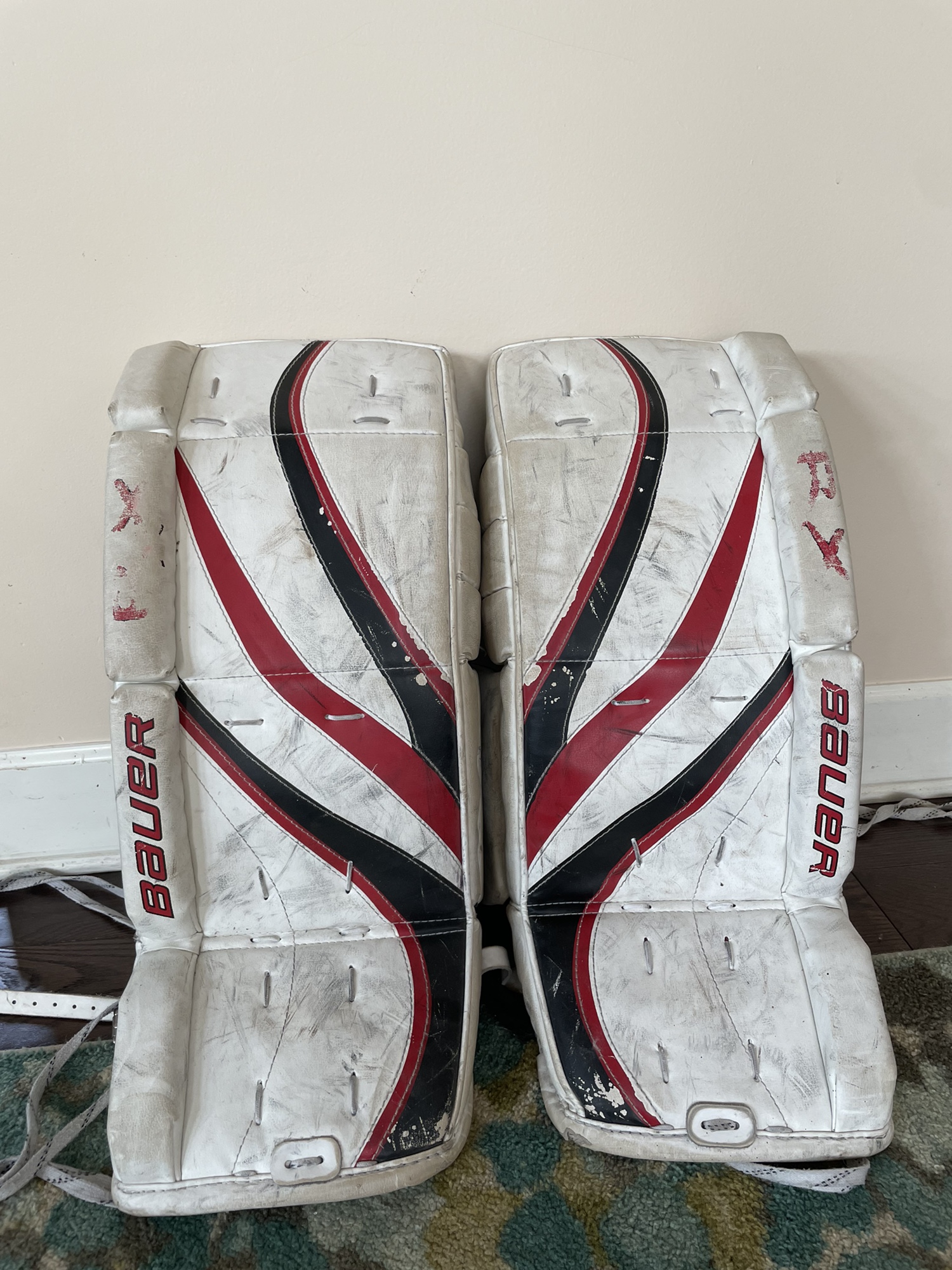 Used Junior 26+1 Bauer RX4 Goalie Pads SidelineSwap