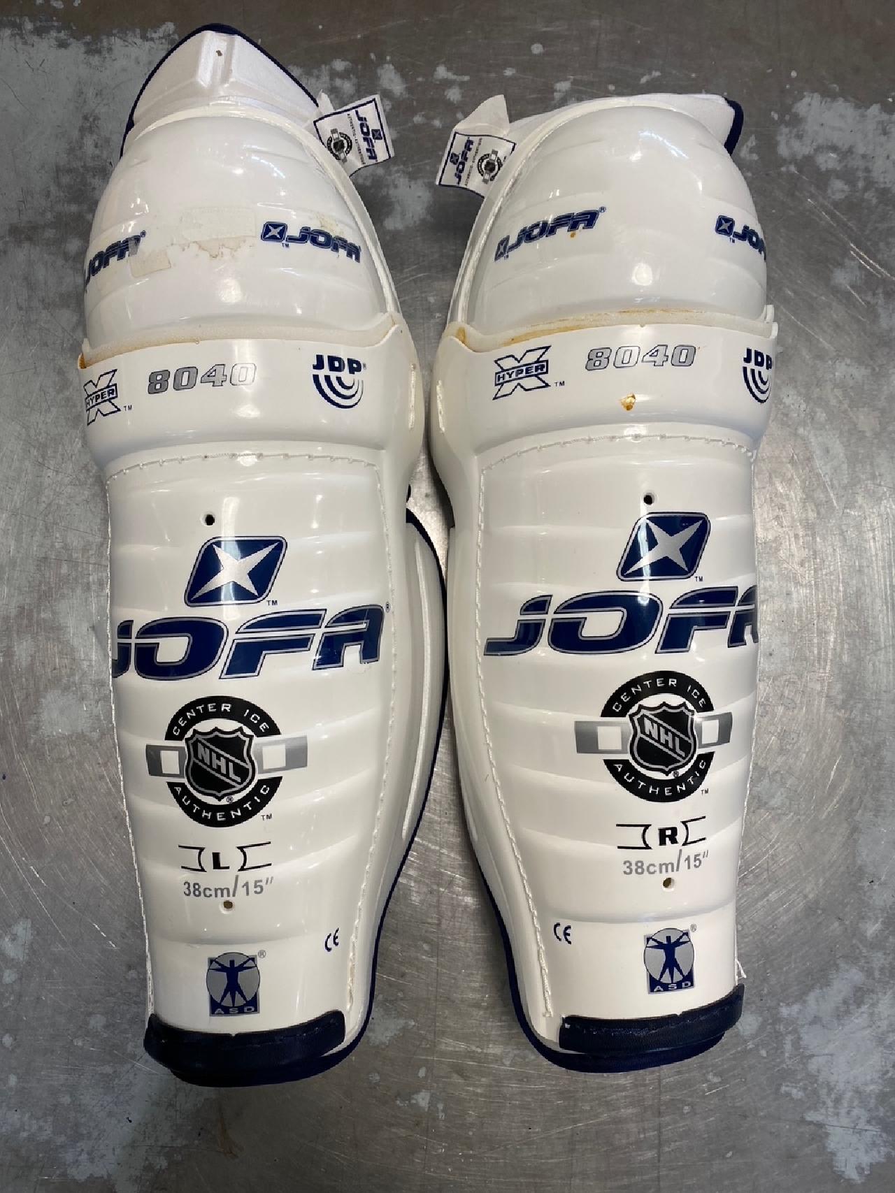 Senior Jofa 8040 Pro Stock Shin Pads 15" Center Ice Authentic ASD