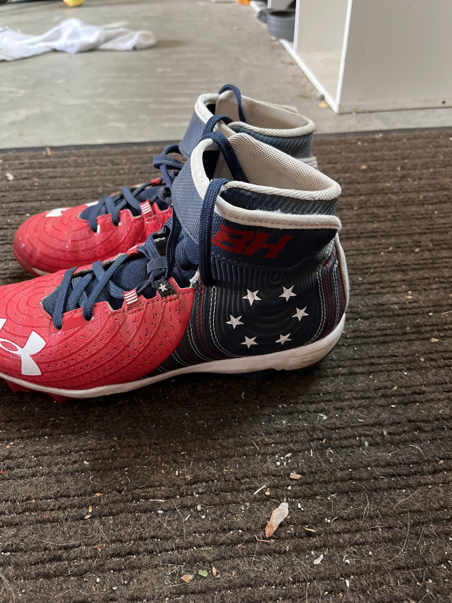 Red And Blue American Flag Under Armor Baseball Cleats SidelineSwap