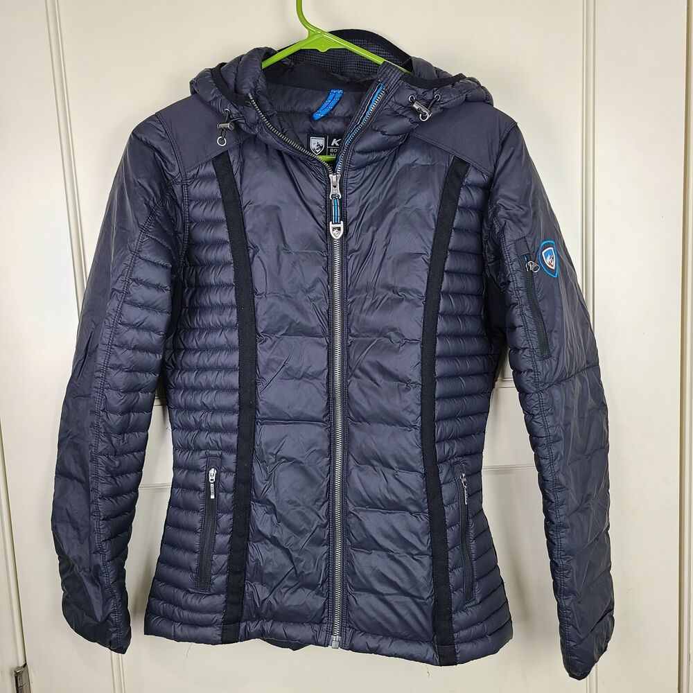 Kuhl Spyfire Goose Down Hooded Puffer Jacket Parka Women’s Black Size