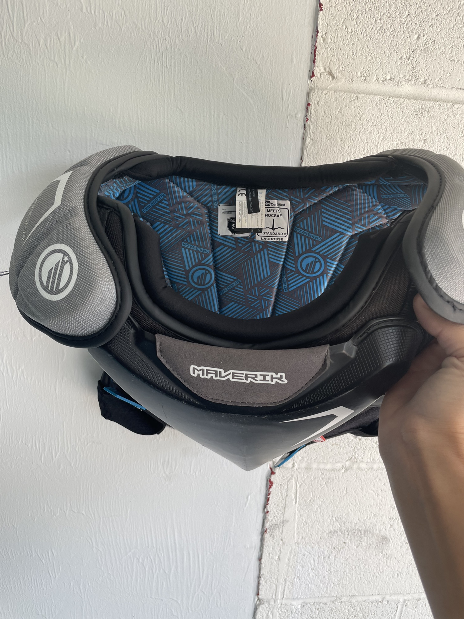 Maverick lacrosse youth small chest protector meets ekg and NOCSAE