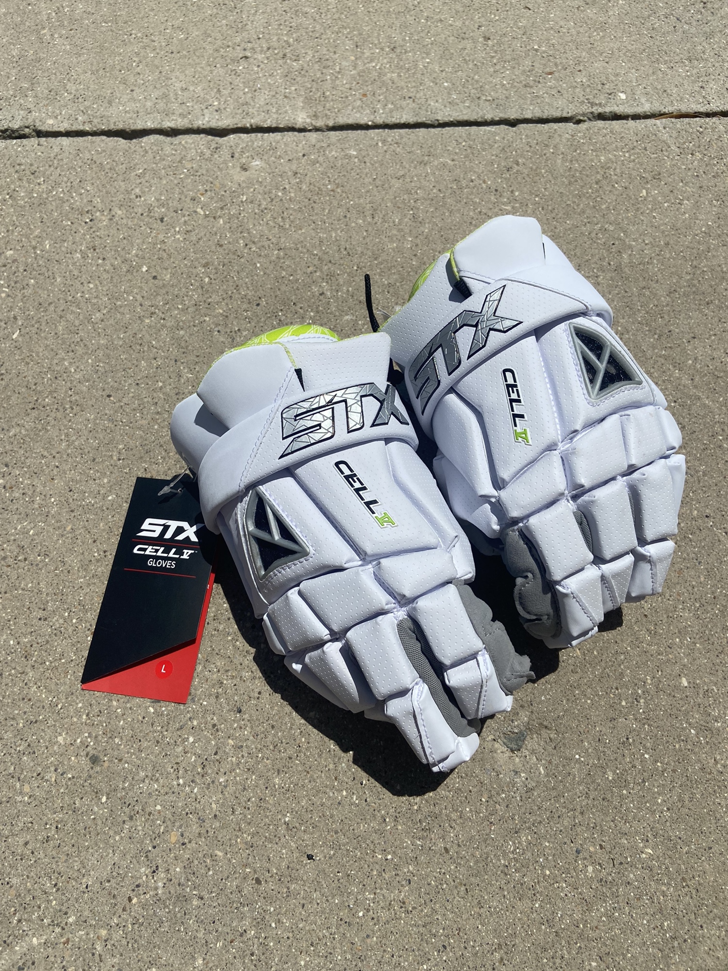 Brand New Player's STX Cell V Lacrosse Gloves 13’ White Size Large