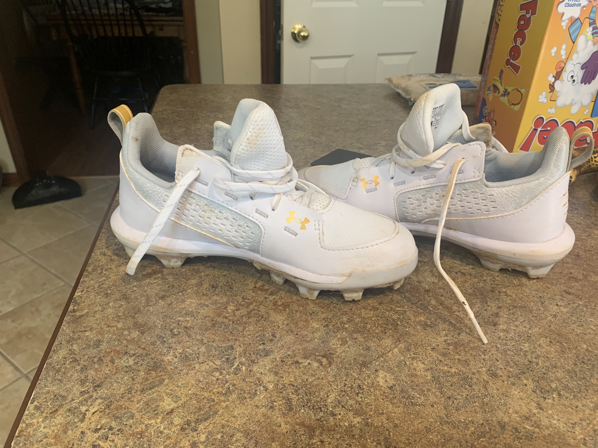 White Kid's Molded Cleats Low Cut Bryce harper SidelineSwap