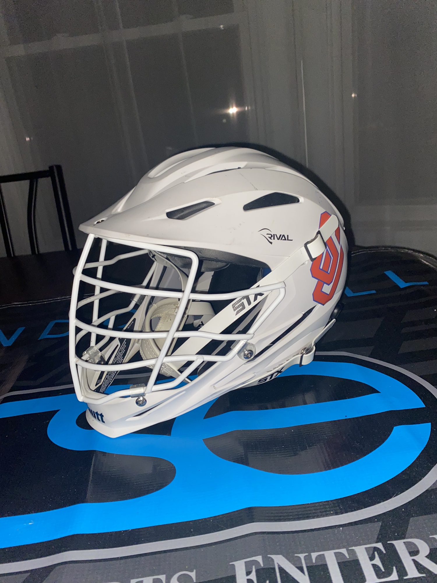 Game Worn Syracuse Lacrosse Throwback Game Helmet SidelineSwap