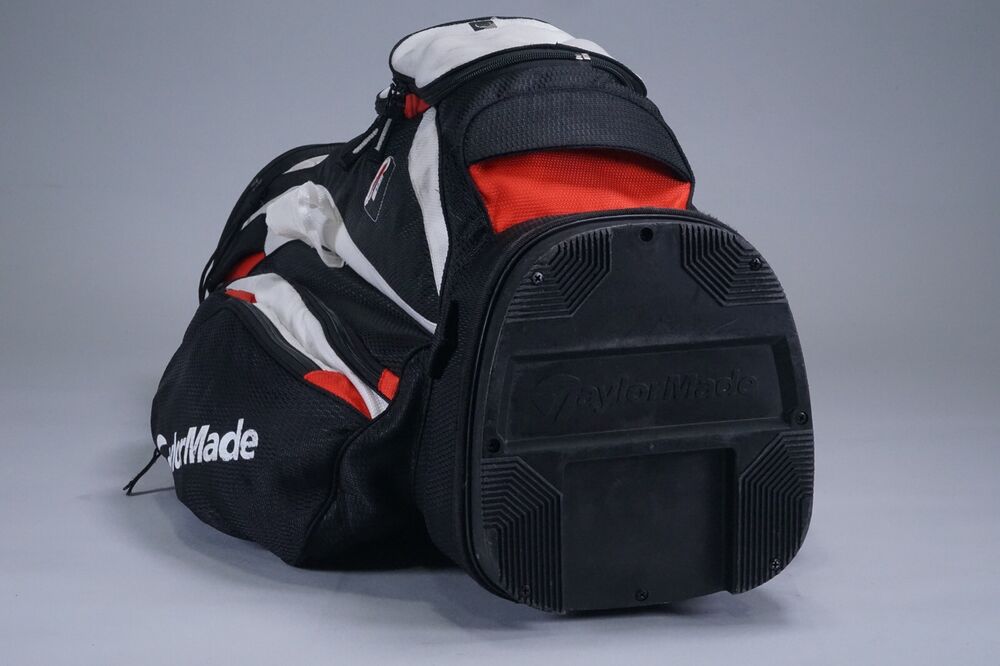 TAYLORMADE 14WAY DIVIDER + PUTTER WELL GOLF CART BAG, BLACK/WHITE W