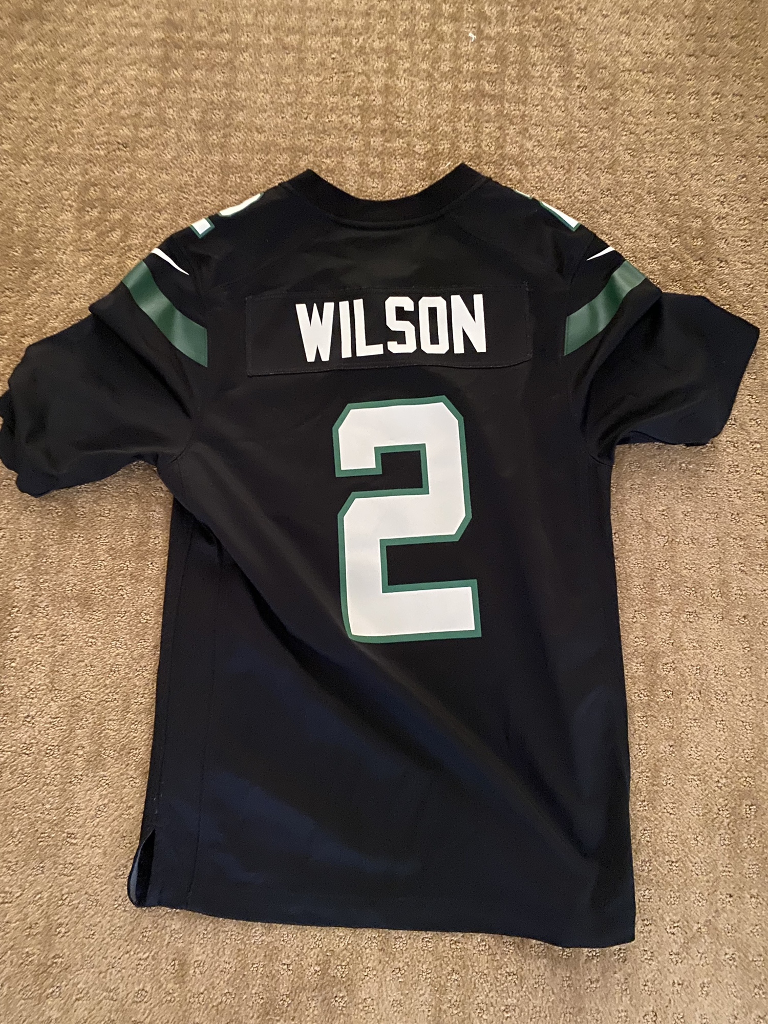 Zach Wilson Jet Jersey Stealth Black On Field Jersey SidelineSwap