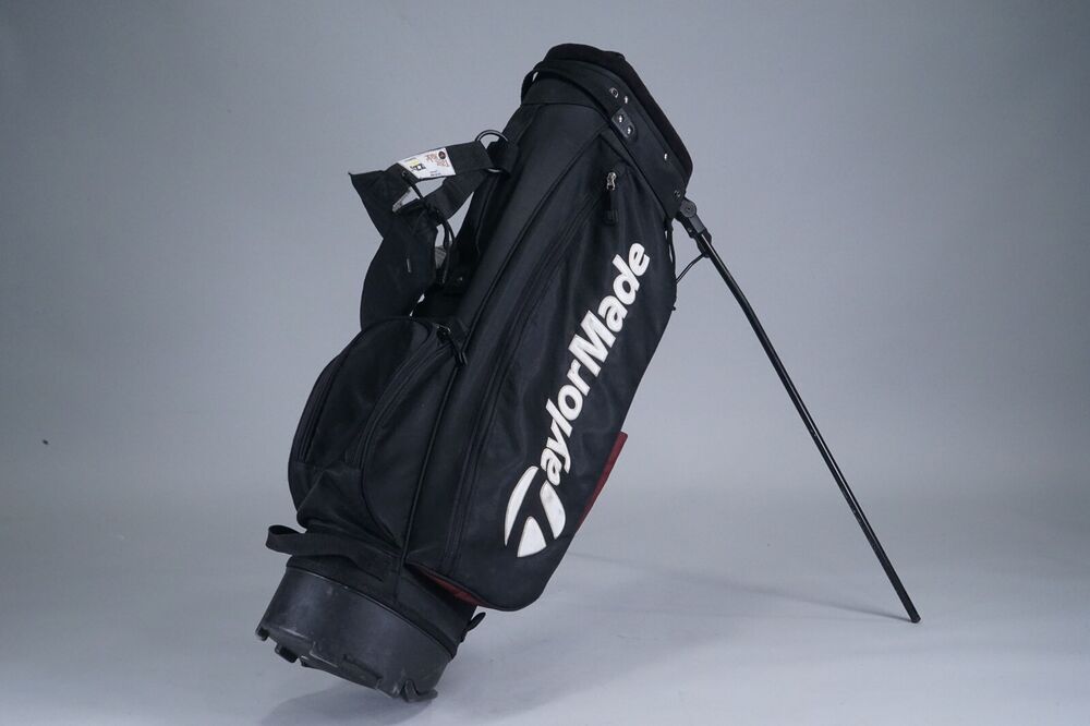 TAYLORMADE 6WAY DIVIDER GOLF STAND BAG, MAROON / BLACK DUEL STRAP
