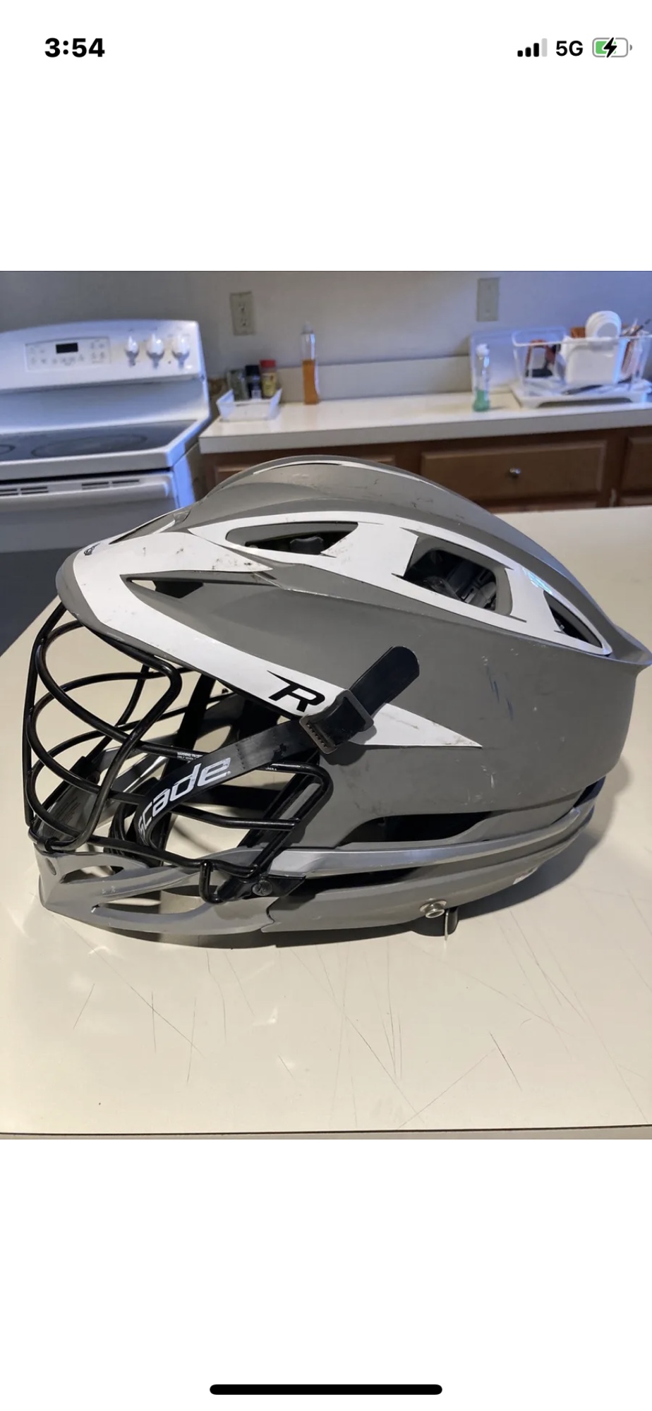 Matte gray lacrosse helmet cascade r SidelineSwap