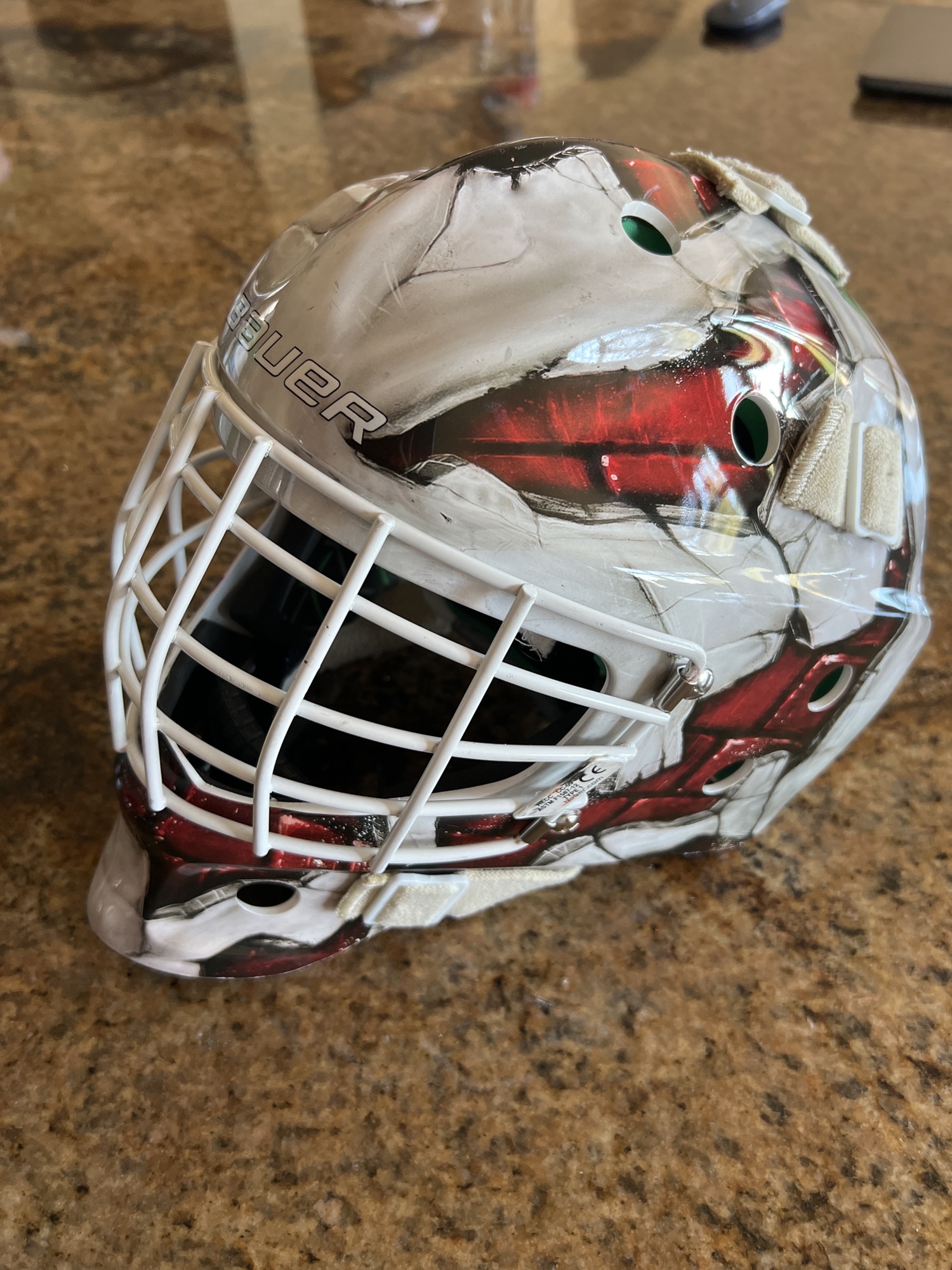 Bauer brick wall goalie helmet youth SidelineSwap
