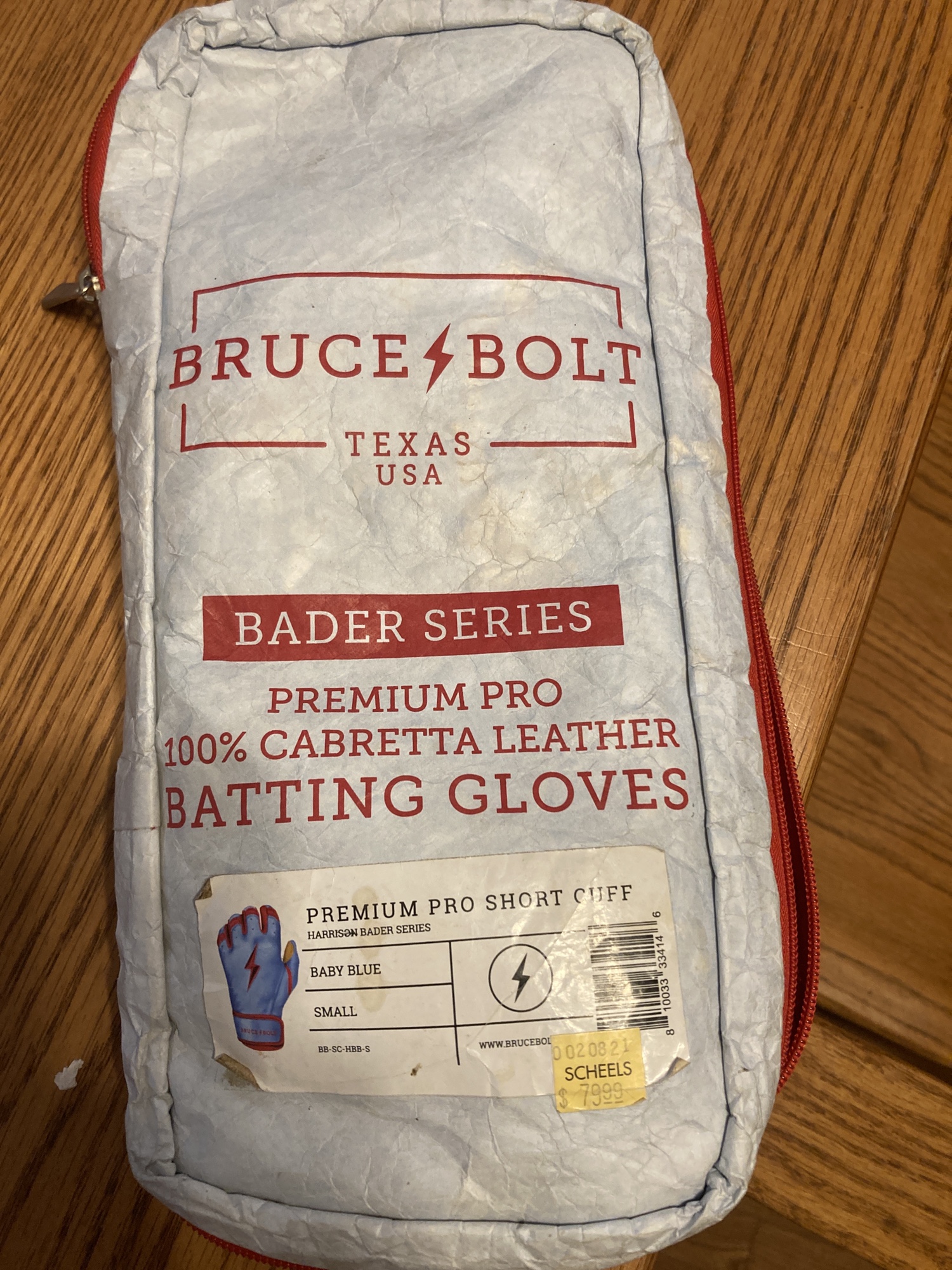 Baby blue Bruce bolt batting gloves SidelineSwap