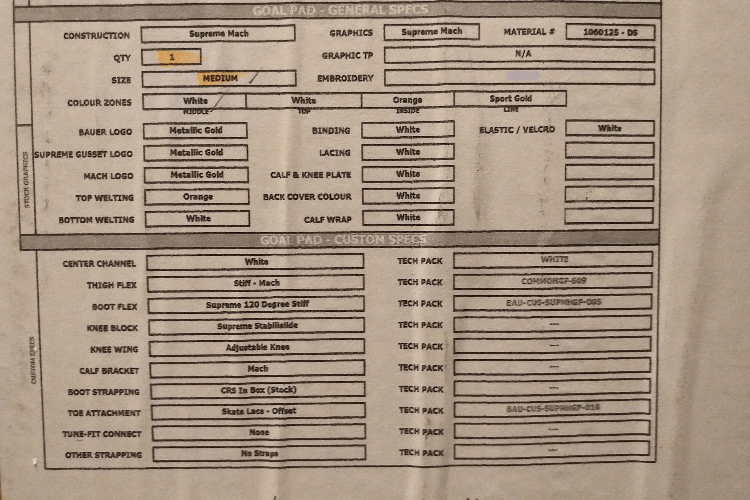Bauer Shoulder Pad Size Chart