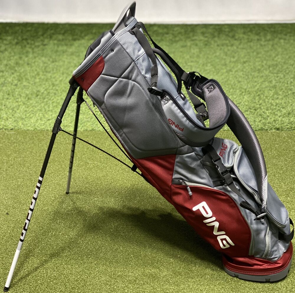 PING Hoofer Lite Stand Carry Golf Bag 4Way Divider w/ Rain Hood Cardinal 88093 SidelineSwap