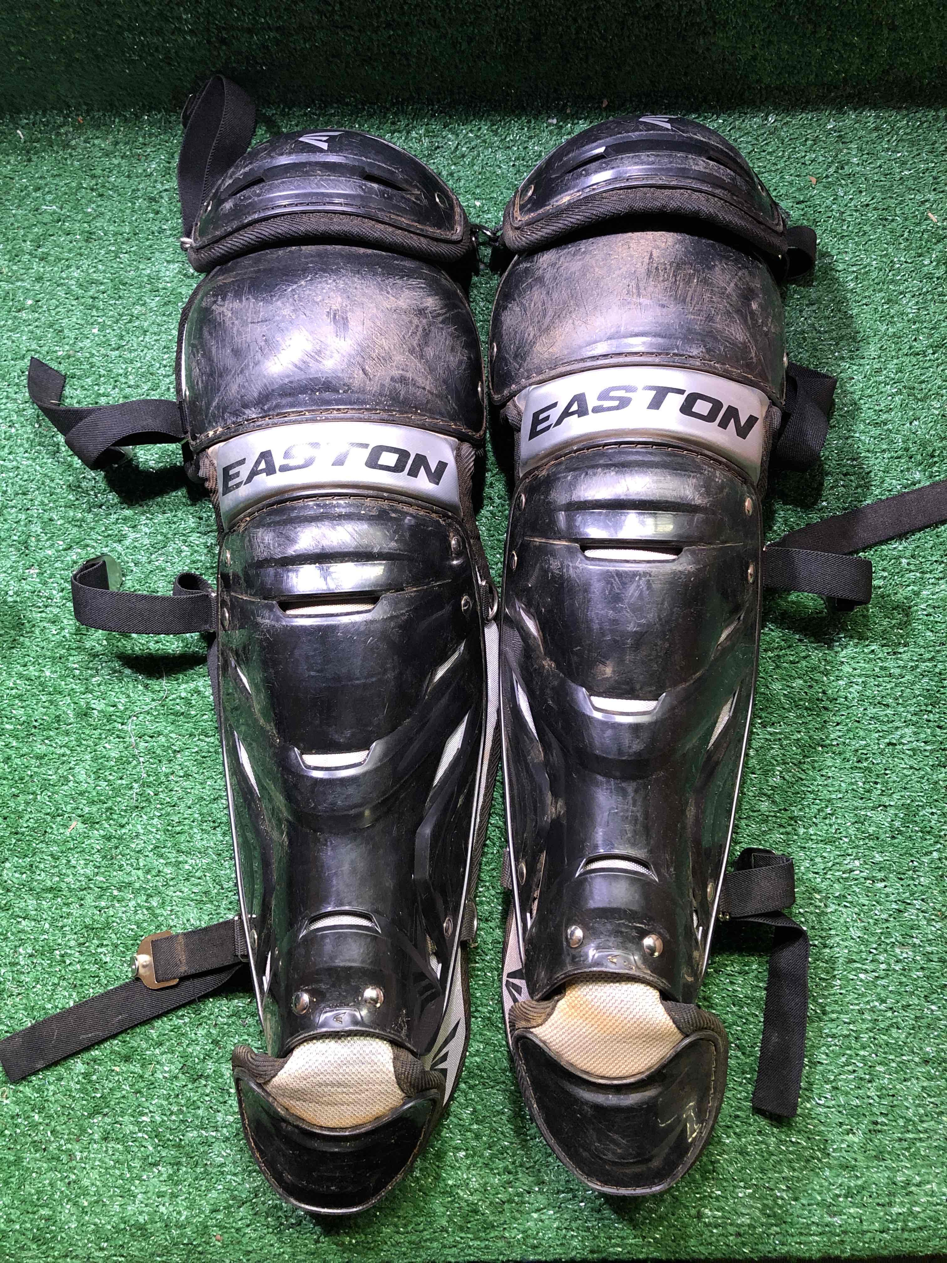 Black Easton Gametime Intermediate Catcher's Shin Guards SidelineSwap