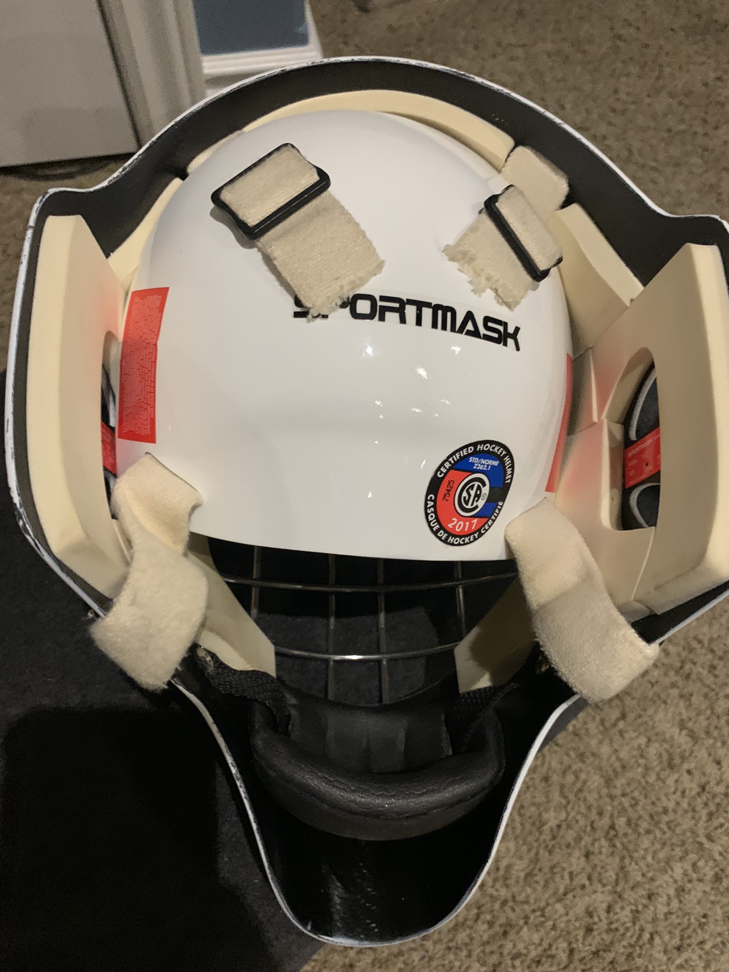 Used Sportmask X8 Goalie Mask With Dangler And Bag SidelineSwap