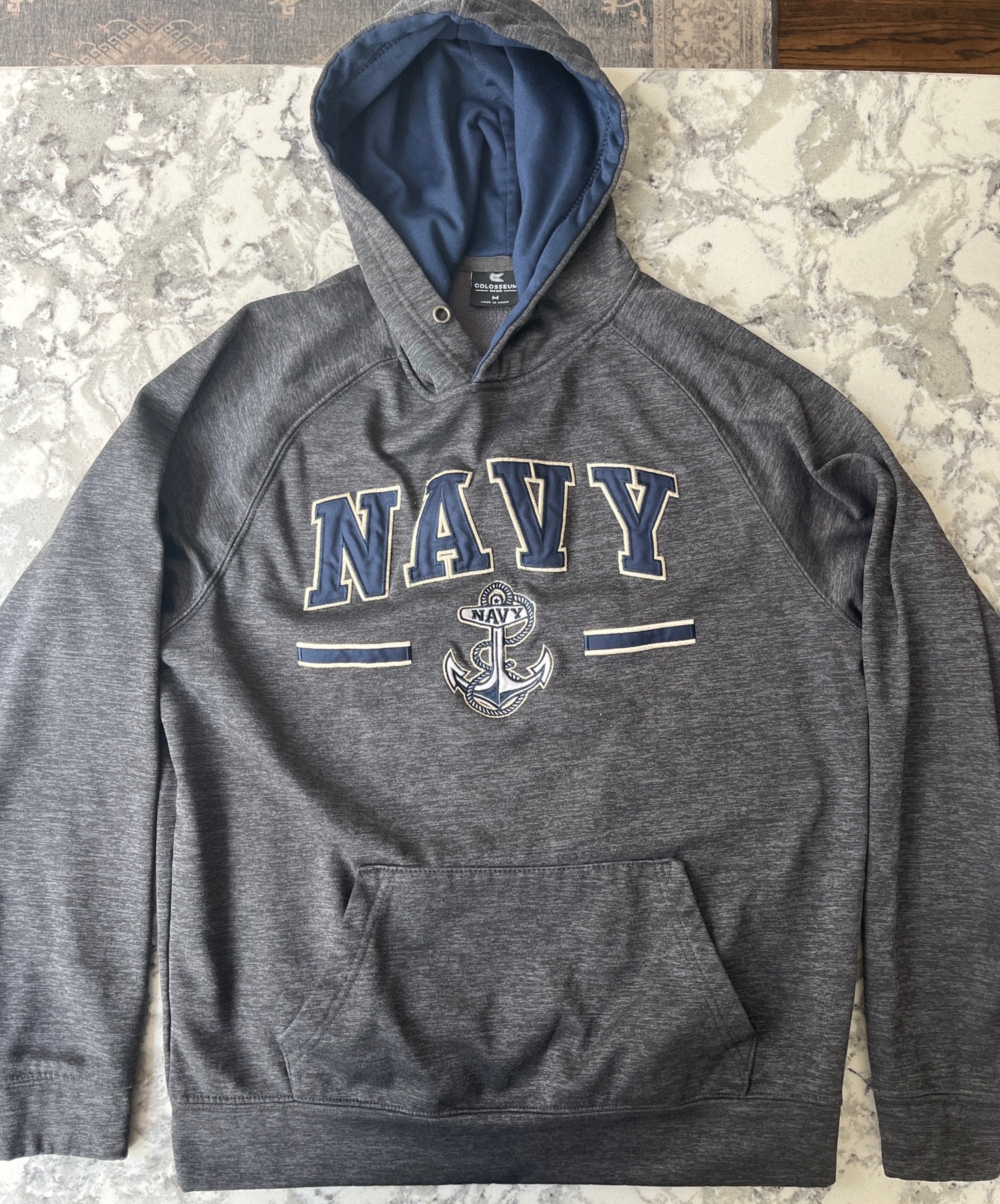 navy football hoodies