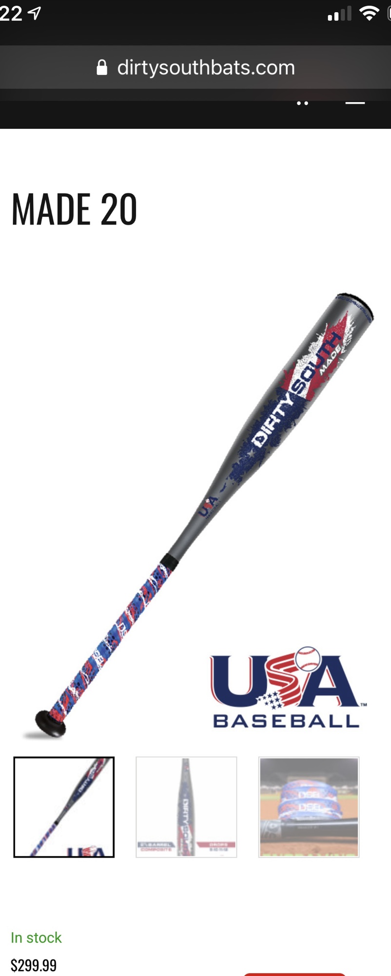 Dirty South Made 20 USA OnePiece Composite Baseball Bat SidelineSwap