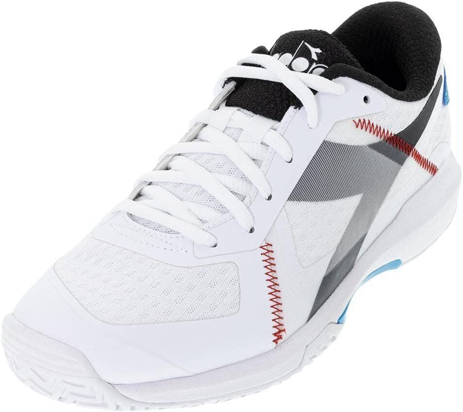 Diadora Men`s Trofeo Pickleball Shoes White and Black SidelineSwap