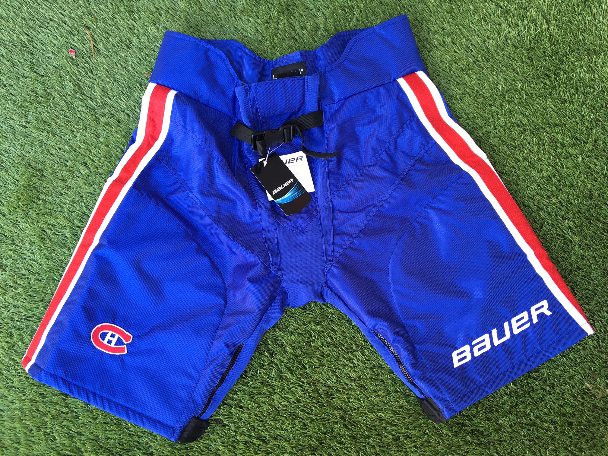 New! Montreal Canadiens Bauer Pro Stock Hockey Girdle Pant Shell Blue