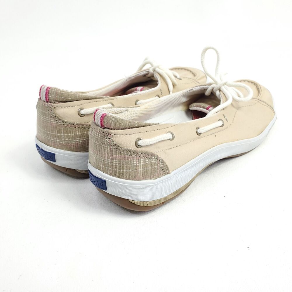 Keds Womens Boat Shoes Size 7 Tan Beige Slip On Arch Support Comfort