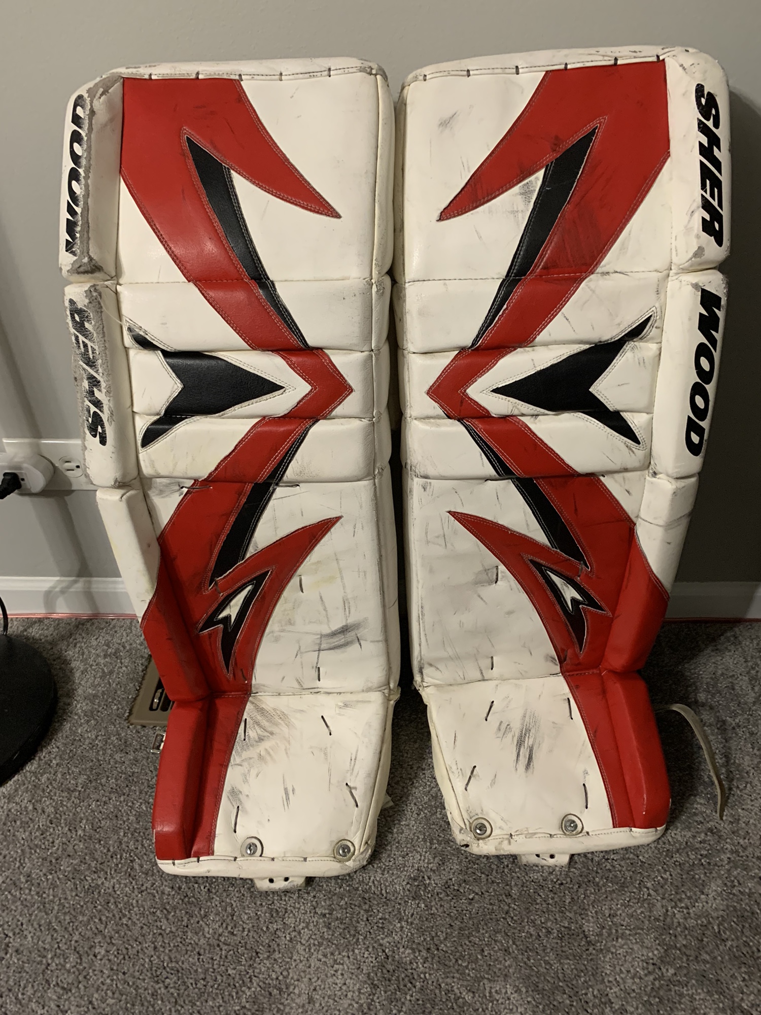 SherWood goalie leg pads. SidelineSwap